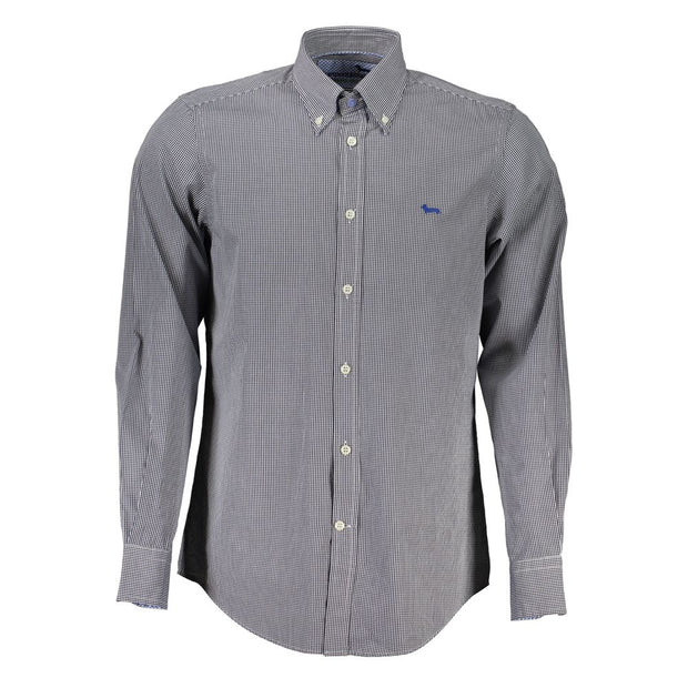 Elegant Blue Long Sleeve Cotton Shirt Harmont & Blaine