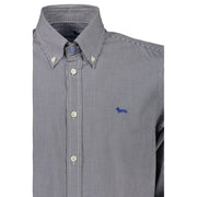 Elegant Blue Long Sleeve Cotton Shirt Harmont & Blaine