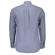 Elegant Blue Button-Down Organic Cotton Shirt Harmont & Blaine