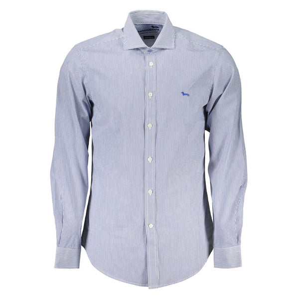 Elegant Blue Organic Cotton Shirt Harmont & Blaine