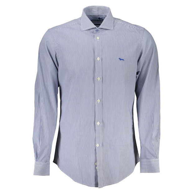 Elegant Blue Organic Cotton Shirt Harmont & Blaine