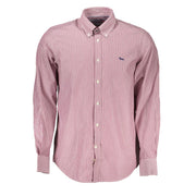 Elegant Pink Narrow Fit Long Sleeve Shirt Harmont & Blaine