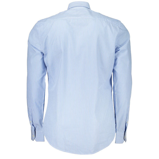 Elegant Light Blue Striped Cotton Shirt Harmont & Blaine