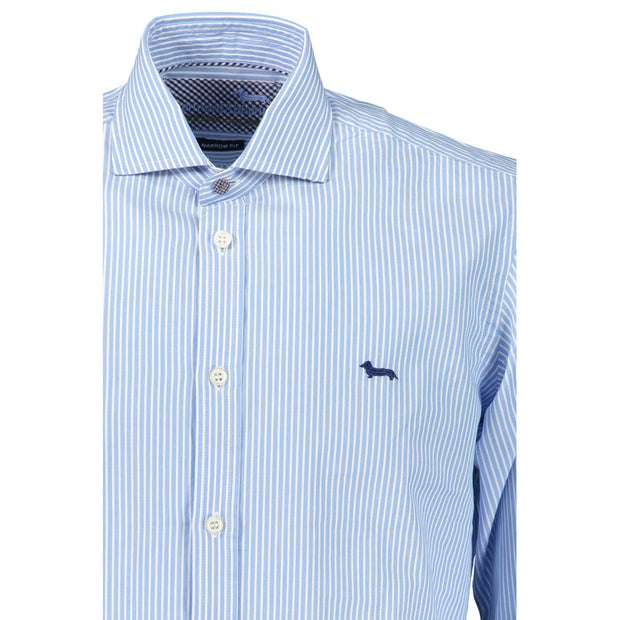 Elegant Light Blue Striped Cotton Shirt Harmont & Blaine