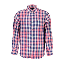 Casual Blue Cotton Shirt with Button-Down Collar Gant