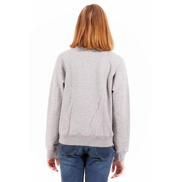 Chic Gray Zippered Cotton Sweatshirt with Logo Gant