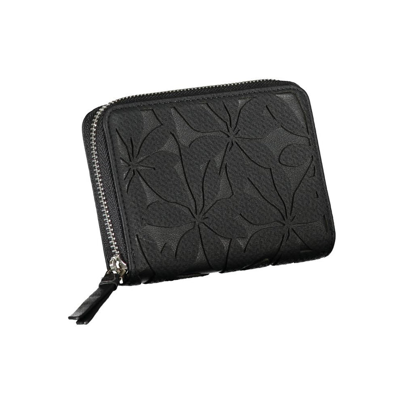 Chic Black Wallet with Elegant Detailing Desigual