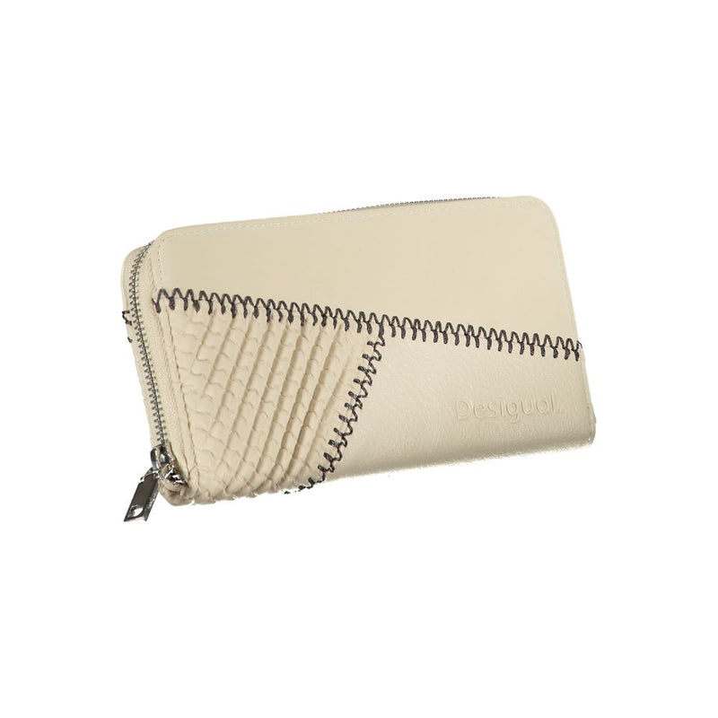 Beige Chic Wallet with Contrasting Accents Desigual