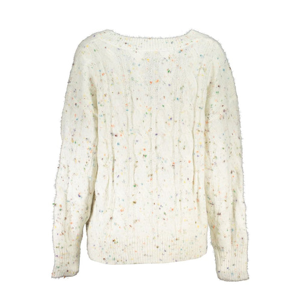 Chic Contrast V-Neck Sweater with Logo Detail Desigual