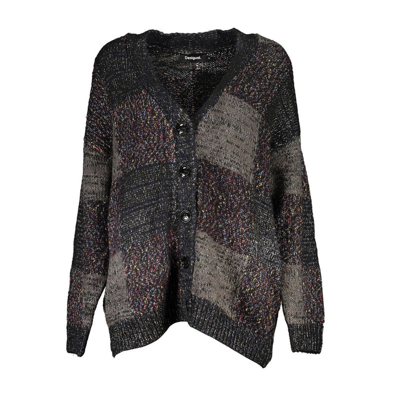 Elegant Long Sleeve V-Neck Cardigan Desigual