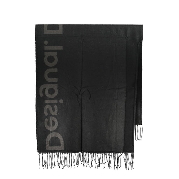 Chic Contrast Detail Poncho in Timeless Black Desigual