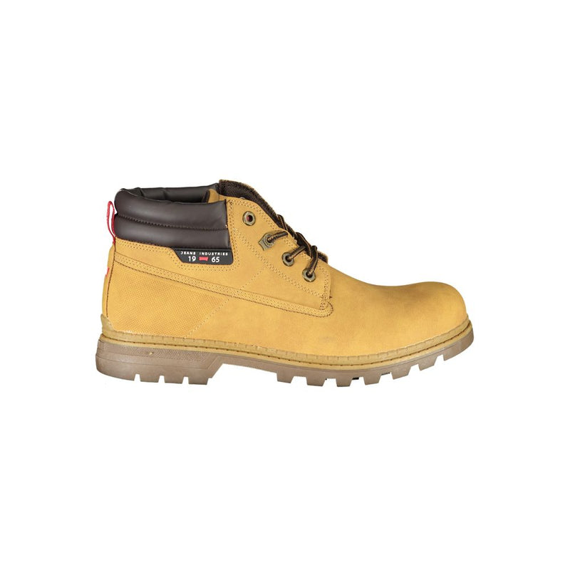 Chic Yellow Lace-Up Boots with Contrast Details Carrera