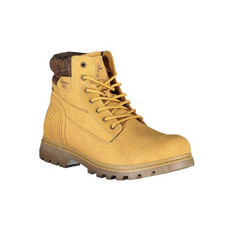 Sleek Yellow Lace-Up Boots with Contrast Detail Carrera