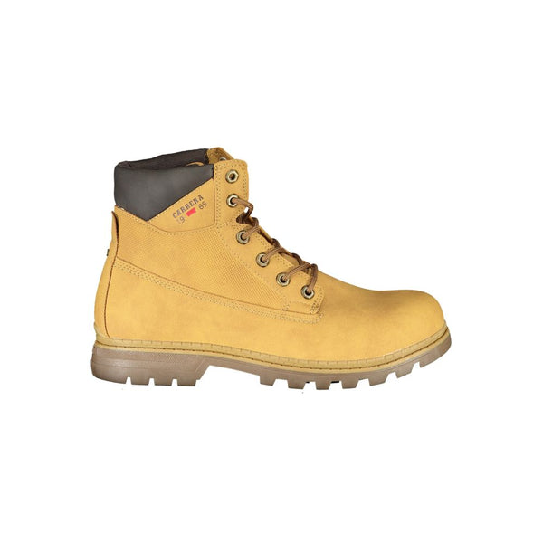 Vibrant Yellow Lace-Up Boots with Logo Detail Carrera