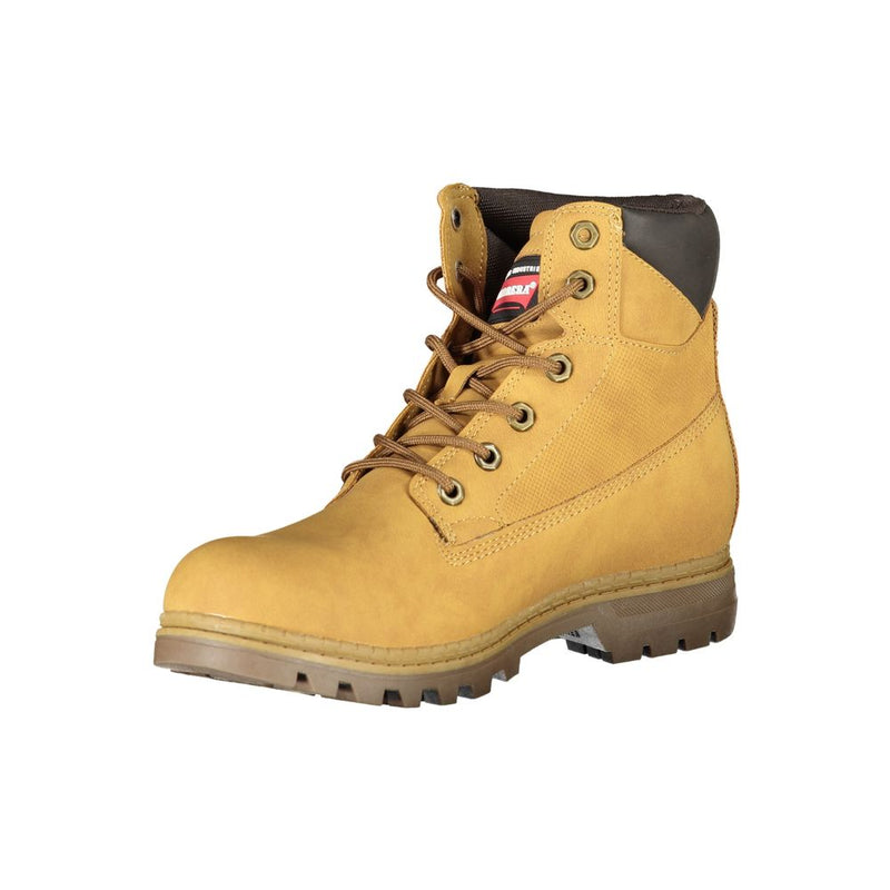 Vibrant Yellow Lace-Up Boots with Logo Detail Carrera