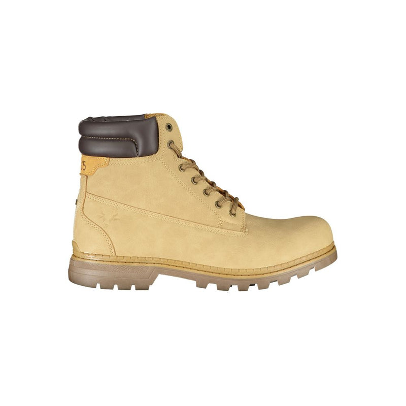 Dapper Beige Lace-Up Boots with Contrast Detailing Carrera