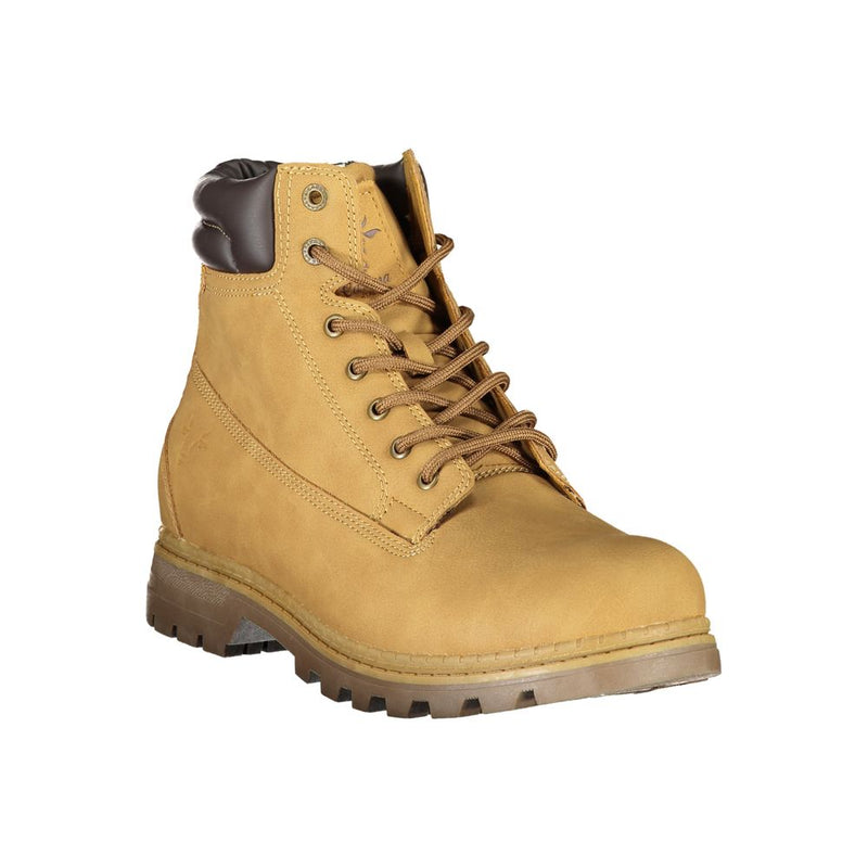 Vibrant Yellow Lace-Up Fashion Boots Carrera