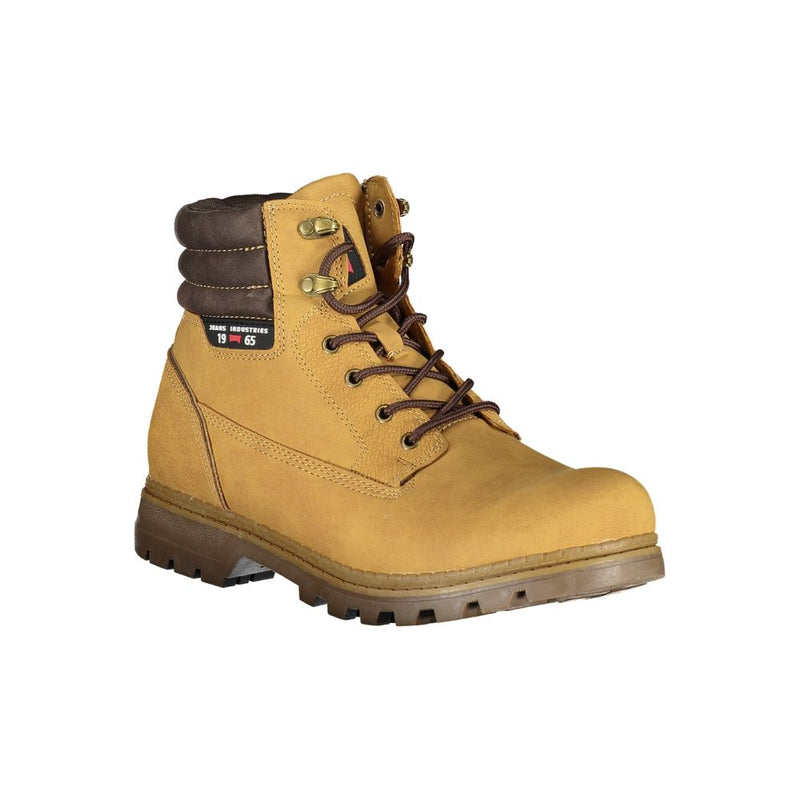 Trendsetting Yellow Lace-Up Boots Carrera