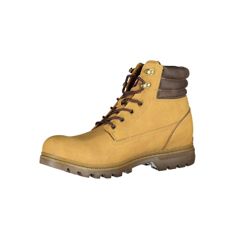 Trendsetting Yellow Lace-Up Boots Carrera