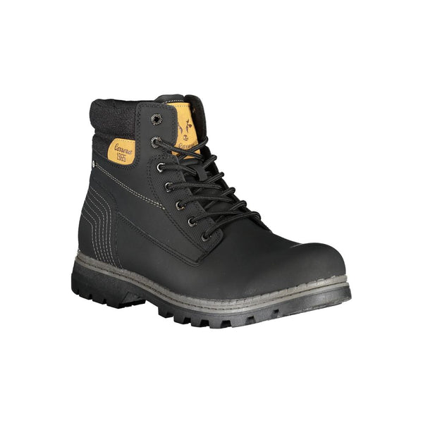 Sleek Black Laced Boots with Contrast Accents Carrera