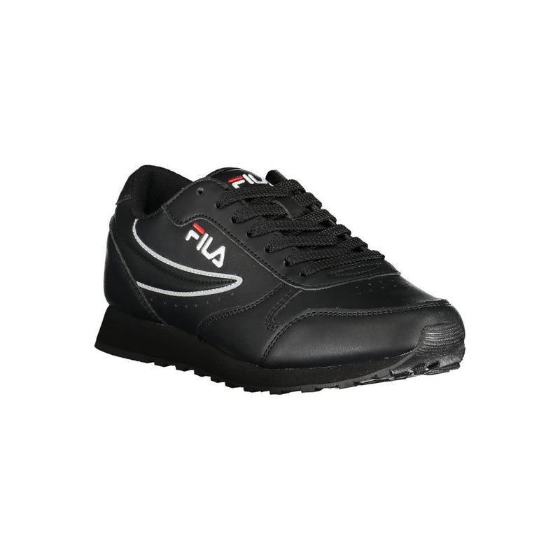 Sleek Black Lace-Up Sport Sneakers Fila