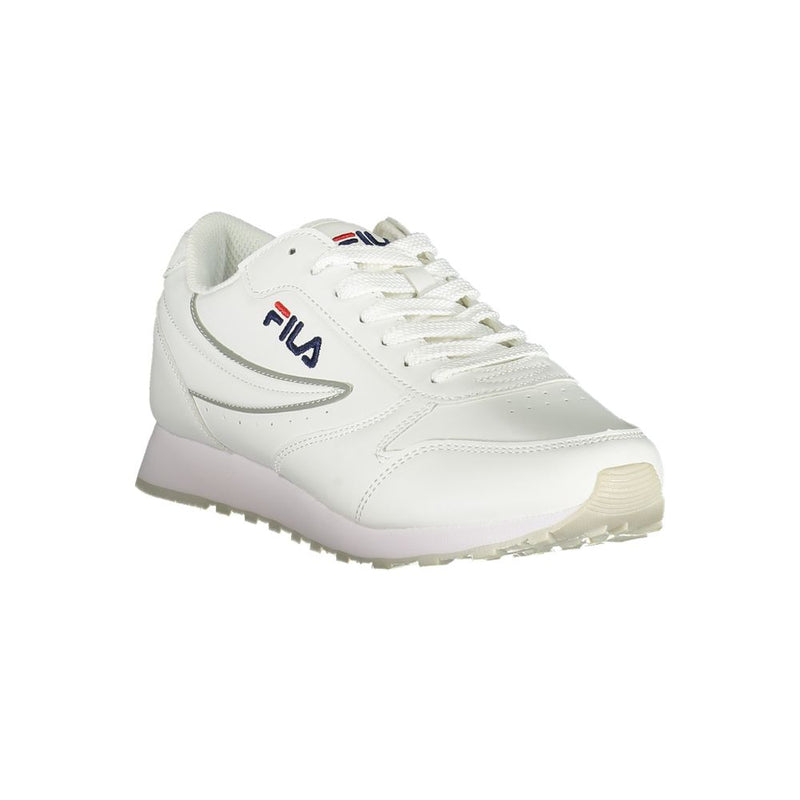 Chic White Lace-Up Sneakers with Contrast Detailing Fila