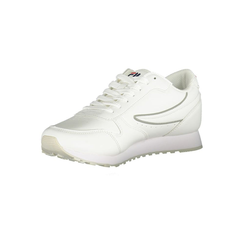 Chic White Lace-Up Sneakers with Contrast Detailing Fila