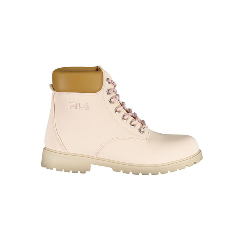 Chic Pink Lace-Up Boots with Embroidery Details Fila