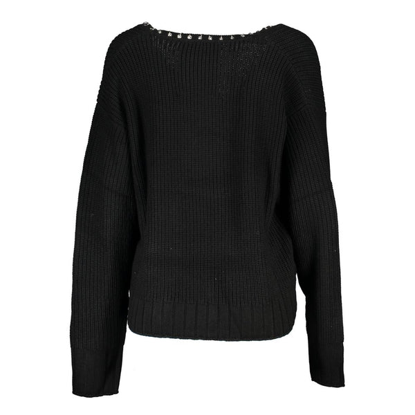 Elegant Long Sleeved V-Neck Sweater with Chic Details Patrizia Pepe