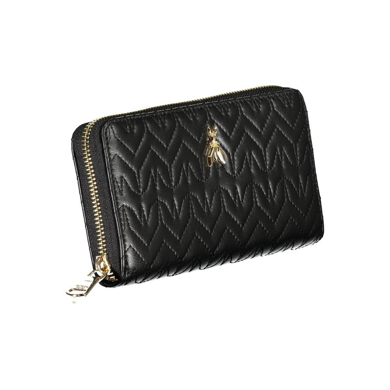 Elegant Black Wallet with Contrasting Details Patrizia Pepe