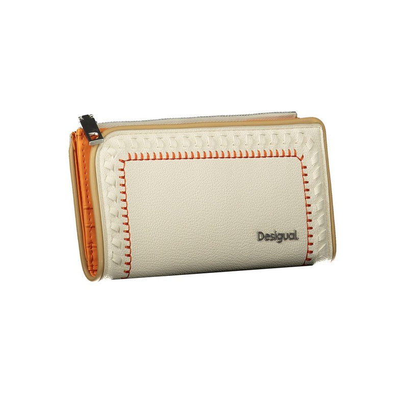 Chic Dual-Compartment White Wallet Desigual