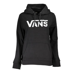 Sleek Black Hooded Fleece Sweatshirt with Logo Vans