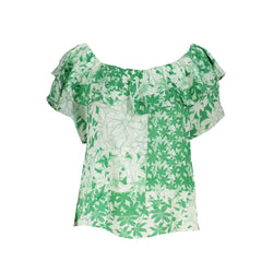 Green Boho Chic Patterned Tee with Logo Desigual