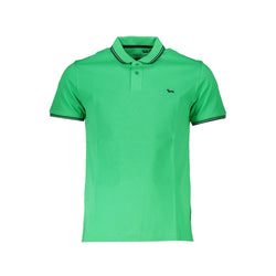 Chic Green Cotton Polo with Contrast Detailing Harmont & Blaine