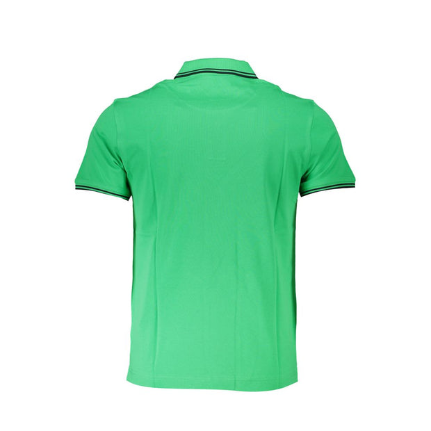 Chic Green Cotton Polo with Contrast Detailing Harmont & Blaine