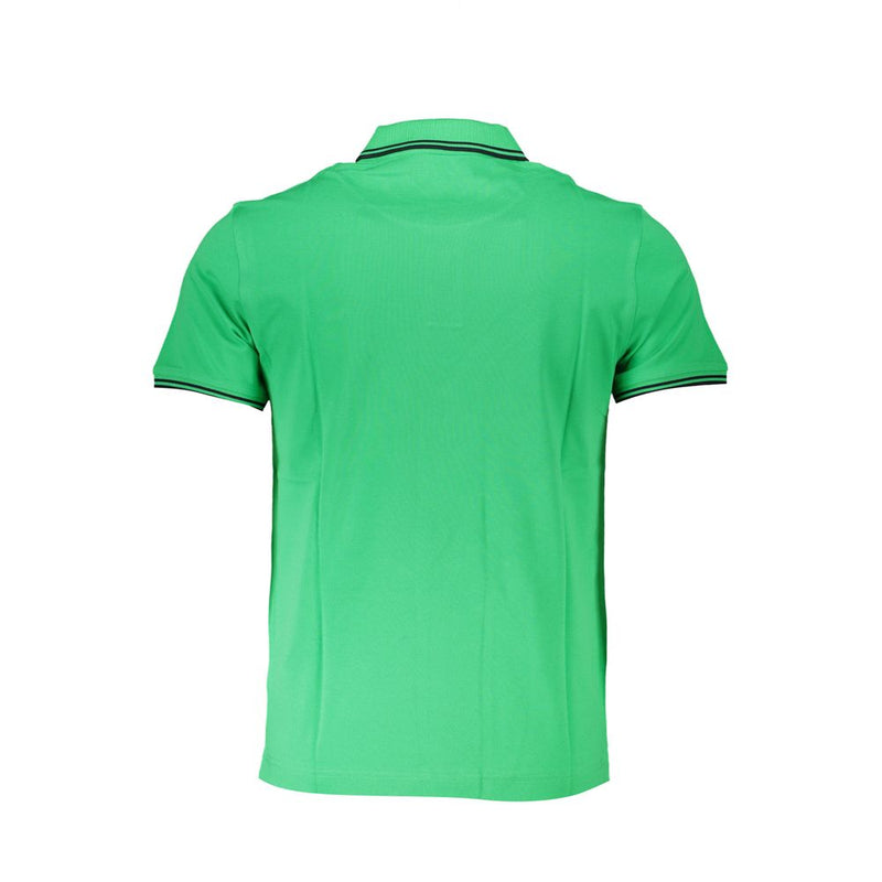 Chic Green Cotton Polo with Contrast Detailing Harmont & Blaine