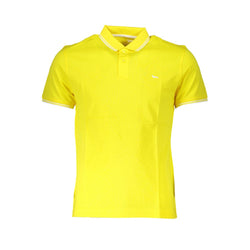 Elegant Yellow Cotton Polo with Contrast Details Harmont & Blaine