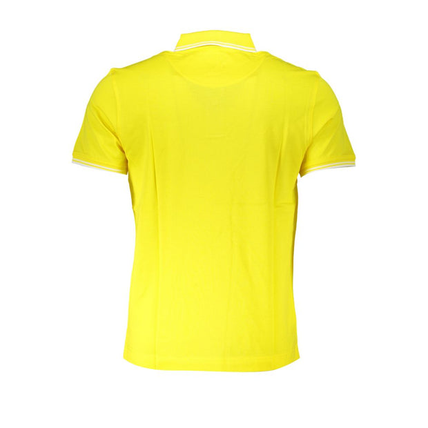 Elegant Yellow Cotton Polo with Contrast Details Harmont & Blaine