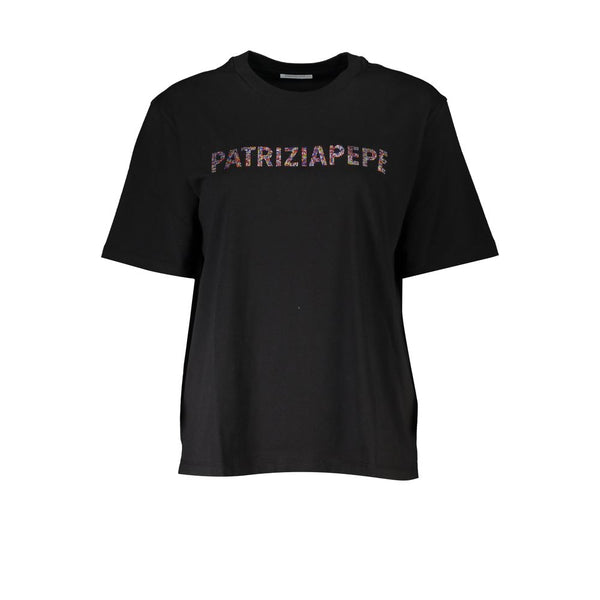 Chic Rhinestone Crew Neck Tee Patrizia Pepe