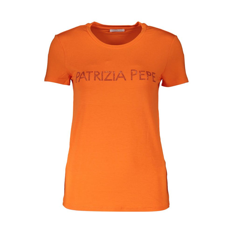 Elegant Orange Rhinestone Tee Patrizia Pepe