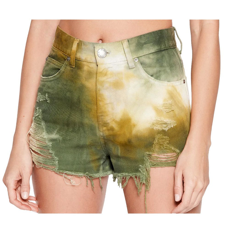 Military Green Cotton Women Shorts PINKO