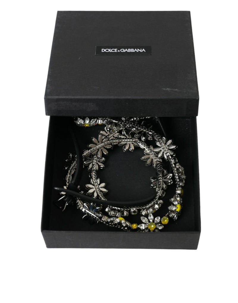 Elegant Crystal-Embellished Leather Belt Dolce & Gabbana