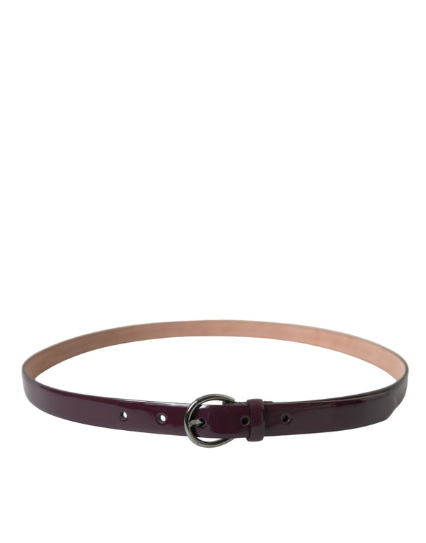 Elegant Maroon Leather Waist Belt Dolce & Gabbana