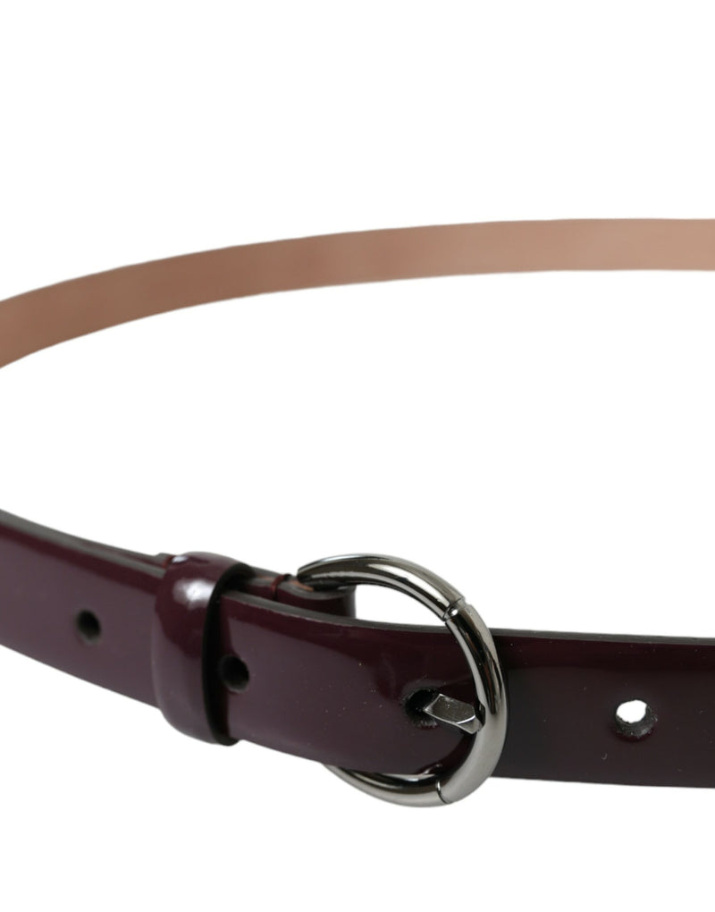 Elegant Maroon Leather Waist Belt Dolce & Gabbana