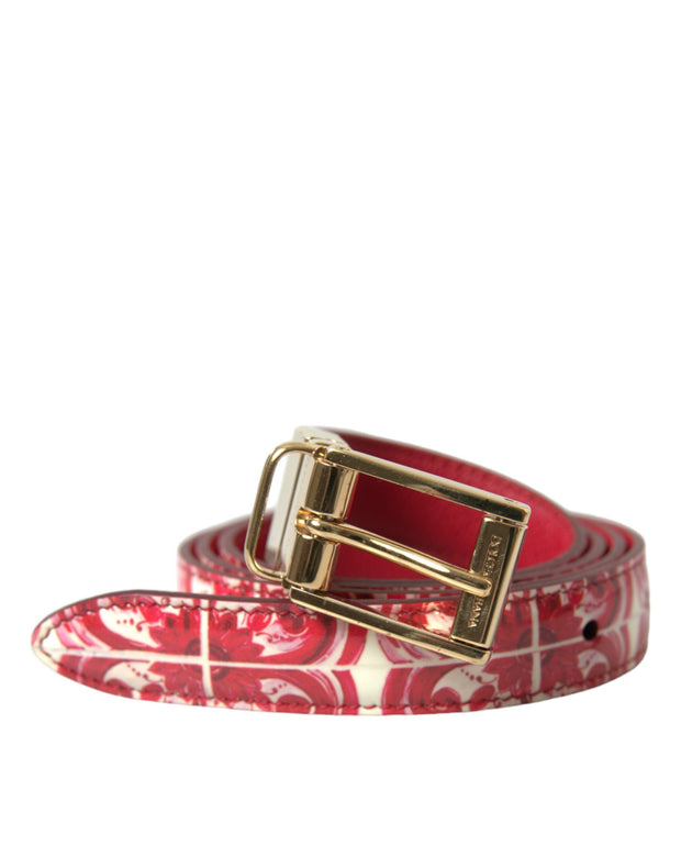 Elegant Red Calfskin Waist Belt Dolce & Gabbana