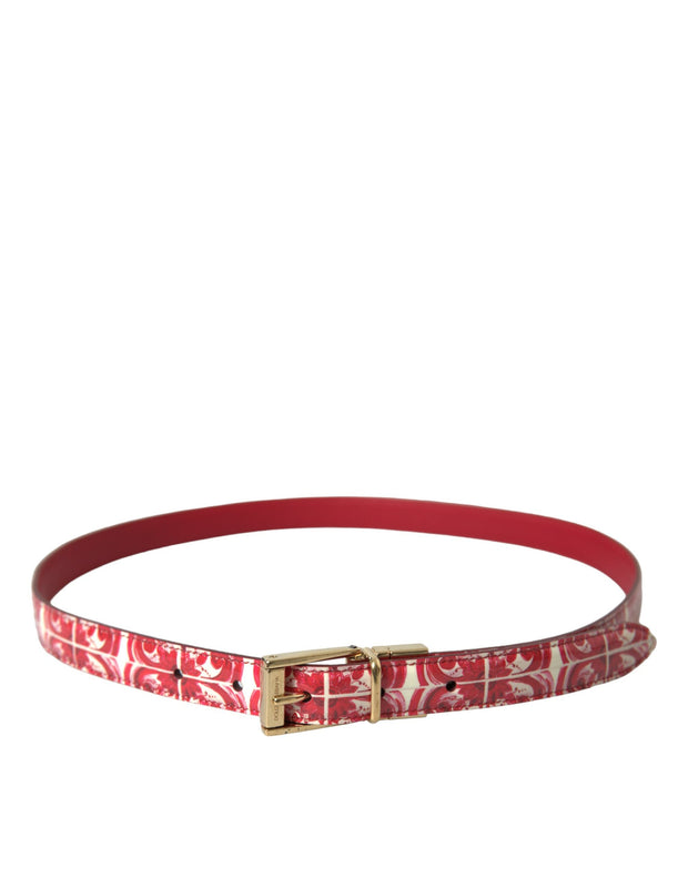 Elegant Red Calfskin Waist Belt Dolce & Gabbana