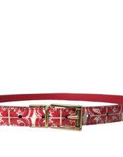 Elegant Red Calfskin Waist Belt Dolce & Gabbana