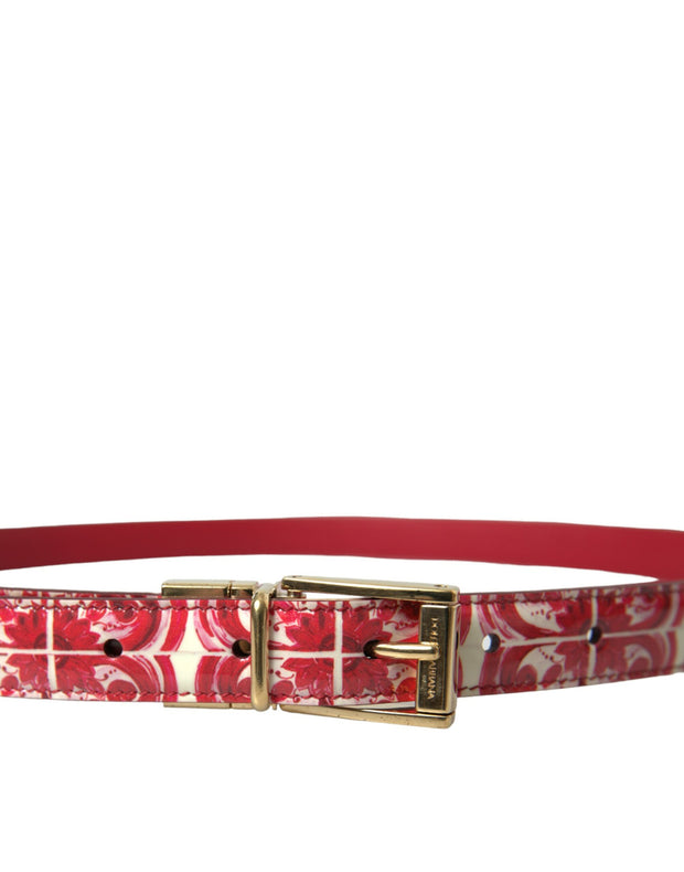 Elegant Red Calfskin Waist Belt Dolce & Gabbana