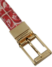 Elegant Red Calfskin Waist Belt Dolce & Gabbana