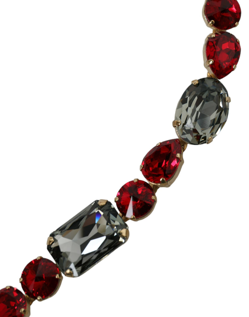 Radiant Red Crystal Buckle Waist Belt Dolce & Gabbana